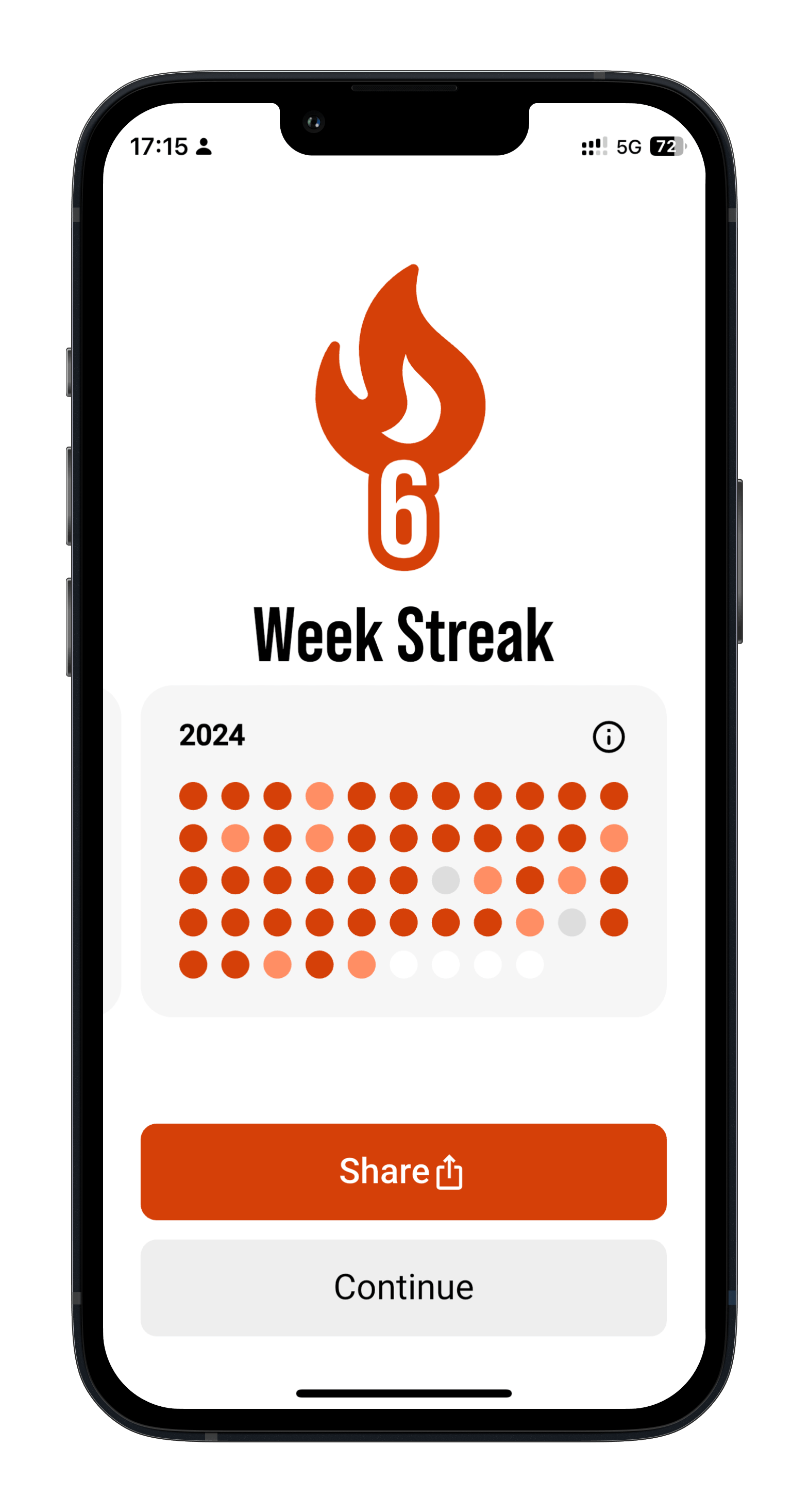 die ringe app mockup week streak